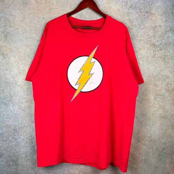 Vintage 90s The Flash Logo T Shirt Mens Sz XL DC Comics Single Stitch Red Retro - Picture 1 of 8
